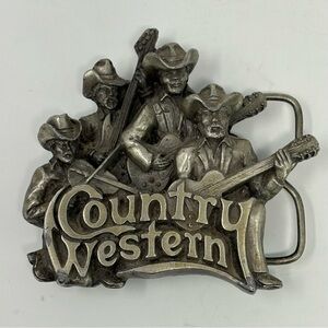 Vtg 1981 Country Western 3D Belt Buckle Bergamot Brass Works T-96 3 1/2” x 3”